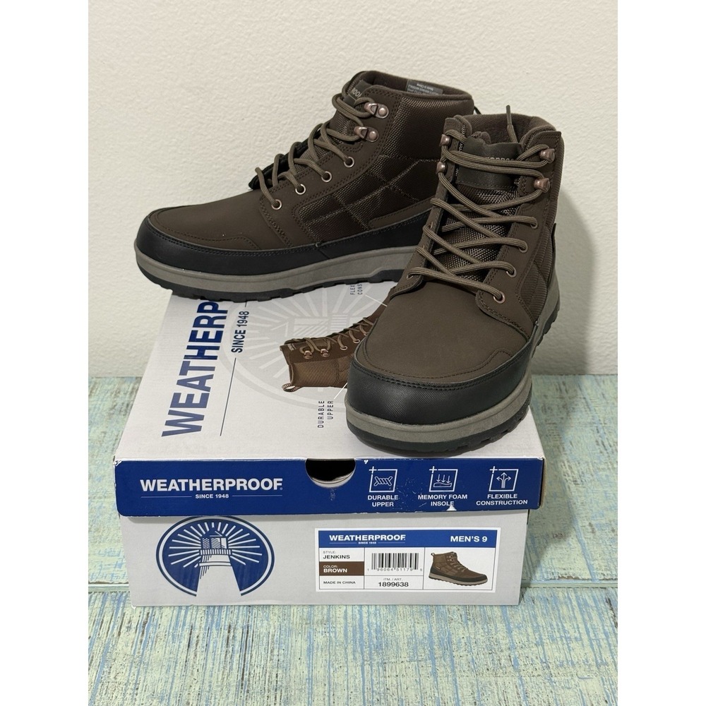 Weatherproof Jenkins Men's Boots Size 9 Brown New In Box